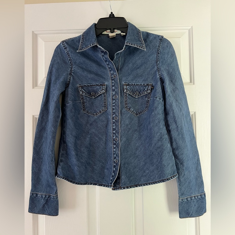 VINTAGE Abercrombie Denim Top Sz Small